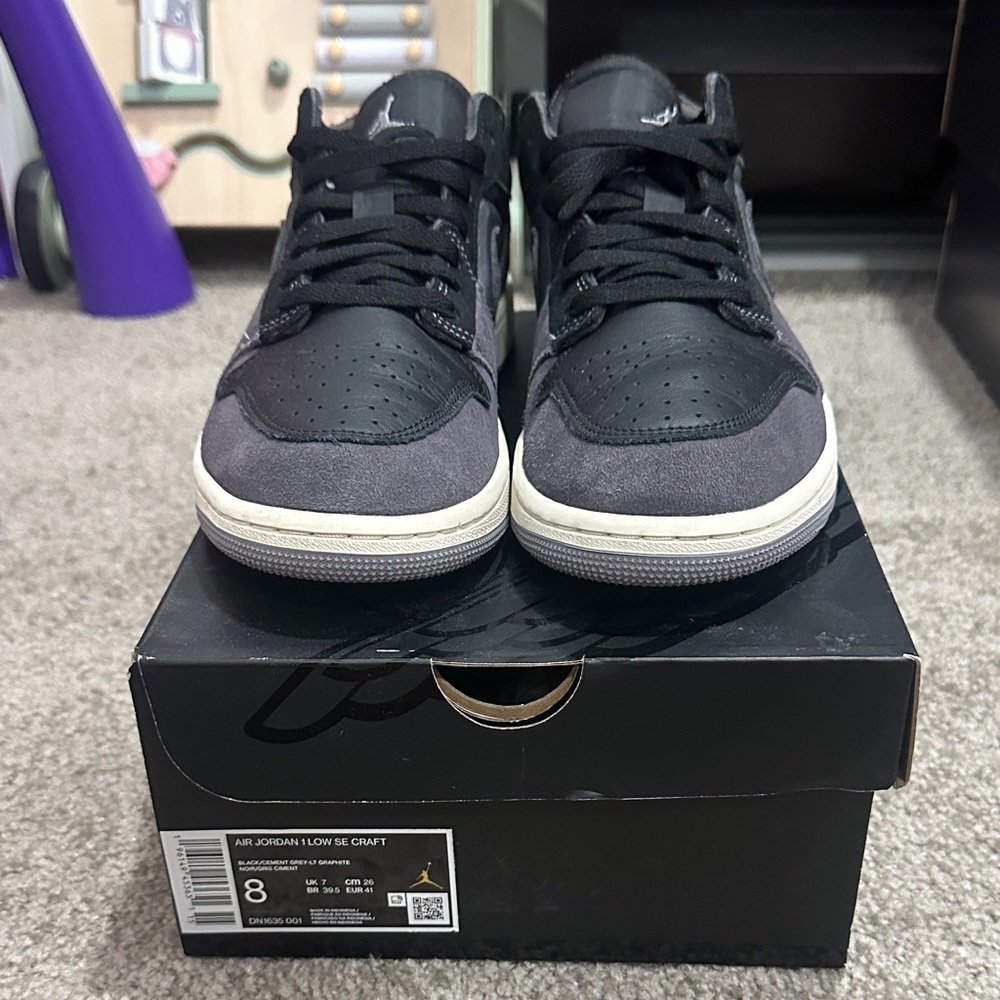 Jordan Low SE Craft Black and Gray Sneakers